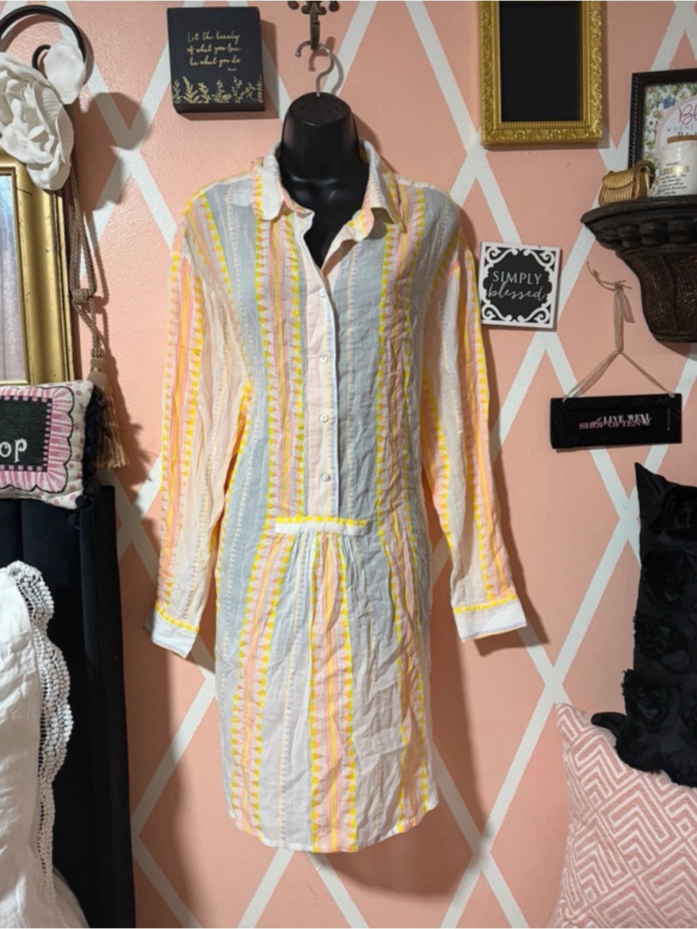 Trina Turk Pastel Stripe Cotton Tunic